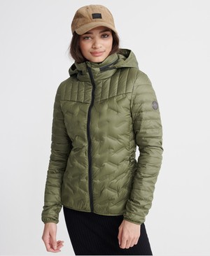 Superdry Essentials Radar Down Női Kabát Olivazöld | BYVRA2480